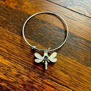 Silver Dragonfly Slide Bracelet